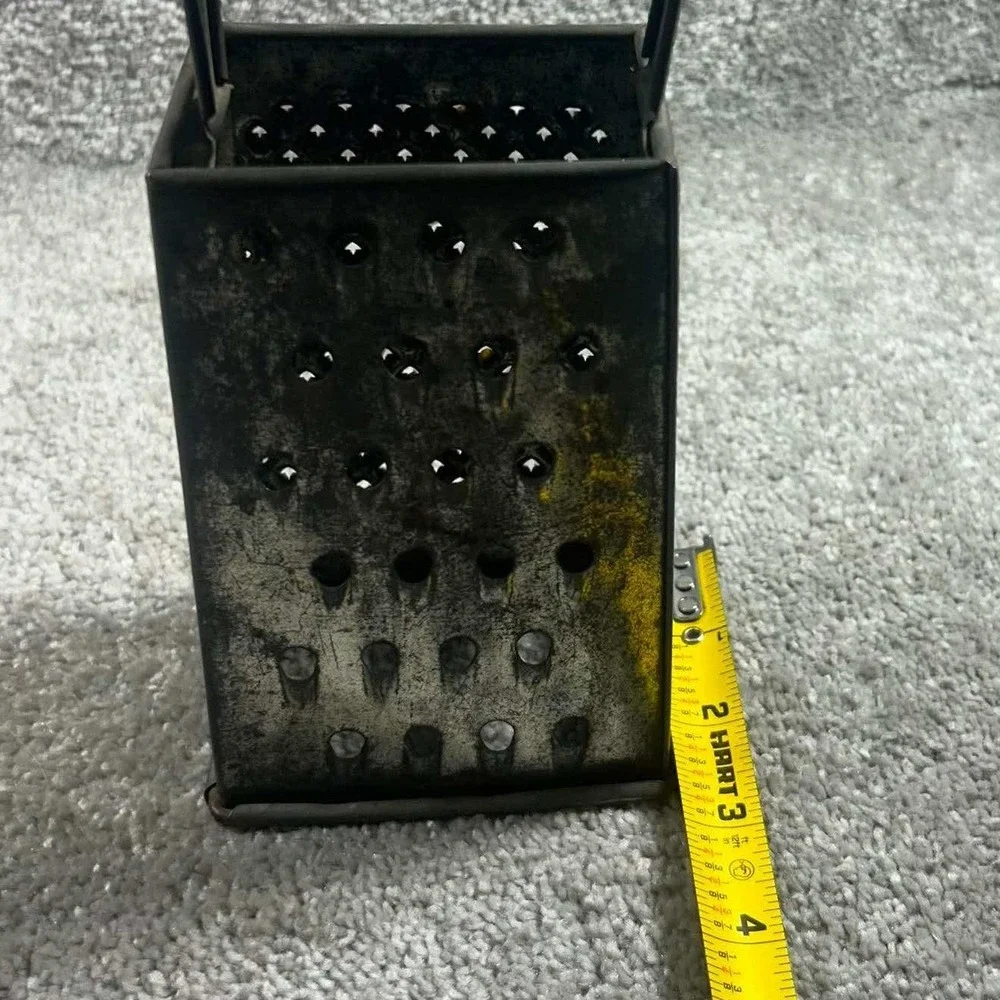 Bromco Box Grater Silver Vintage Metal 4-Sided Handheld Kitchen Tool OS